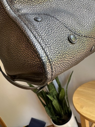COACH RHYDER SATCHEL METALLIC TWO TONE LEATHER QB Brass 33739 SHOULDER BAG - Picture 9 of 16