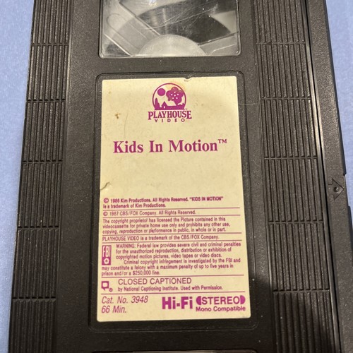 KIDS IN MOTION: VHS Tape- 1987 No Cover Scott Baio - Picture 2 of 3