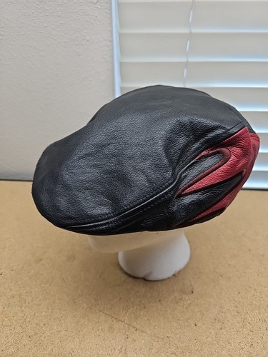 Vintage Harley Davidson Ledermütze Newsboy Cabbie Cap Mütze Medium bestickt A2 - Bild 5 von 13