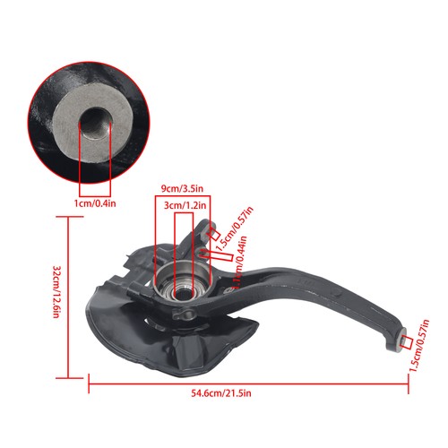 For Hyundai Sonata 08-10 Front LH Steering Knuckle & Wheel Hub Bearing Assy New - Picture 2 of 13