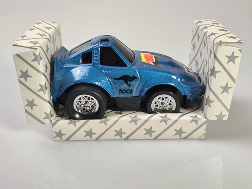 Vintage Kangaroos Roos GTX Diecast Push & Go Friction Car Blue Shoes Promo - Picture 7 of 11