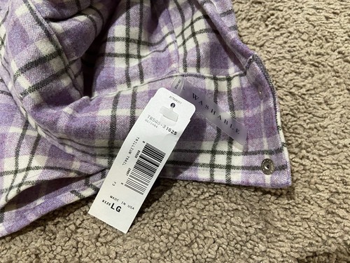 Pendleton 100% Wolle tailliert Pearl Snap Western Hemd Damen Gr. L lila kariert - Bild 3 von 11