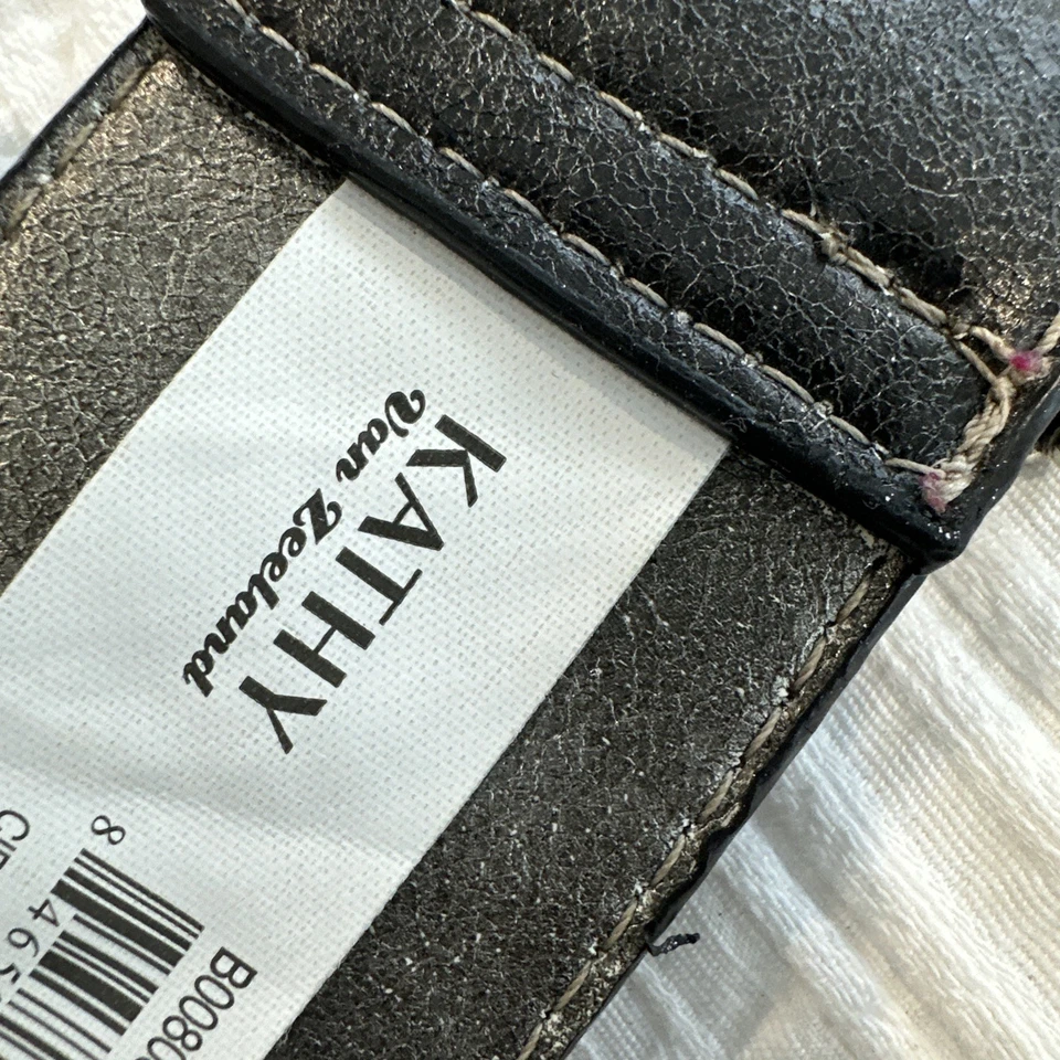 Cinturón Kathy Van Zeeland Marrón Imitación Cuero Tachonado Concho Boho Cuentas Occidentales Foto 3 de 4