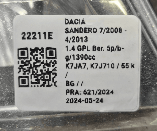 faro derecho para DACIA SANDERO 1.5 dCi Autocarro Ber 22211e 8200733877 - Imagen 2 de 5