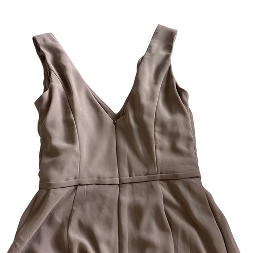 David's Braut Maxikleid Gr. 0 V-Ausschnitt ärmellos Festkleid taupe Brautjungfer - Bild 4 von 6