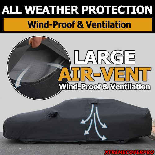 WATERPROOF CAR COVER W/MIRRORPOCKET BLK for 2005 2006 2007 2008 2009 Kia Spectra - Bild 8 von 14