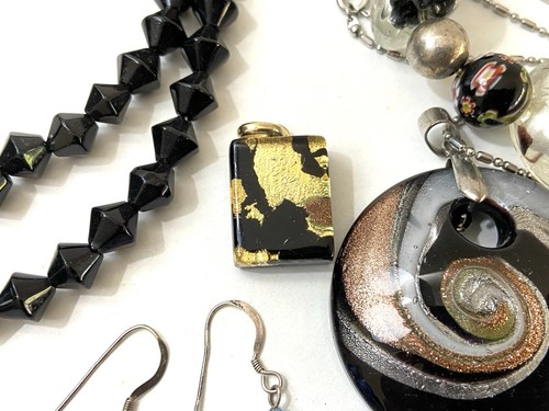 Job Lot Beautiful Dichroic Glass Jewellery Pendants Earrings Bead Necklace - Picture 11 of 18