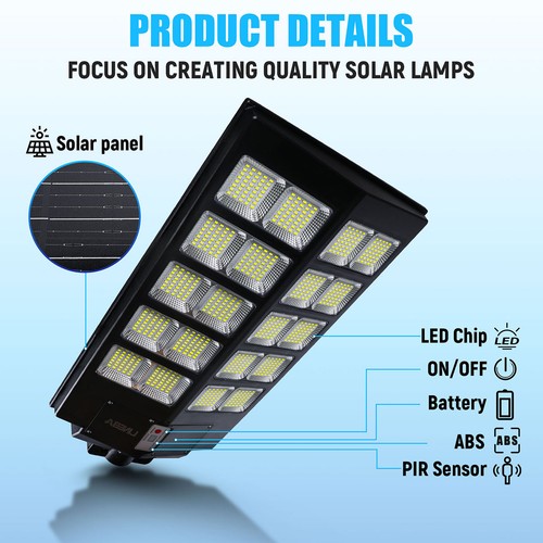 9999990000LM Commercial Solar Street Lights Outdoor Dusk to Dawn High Intensity - Picture 73 of 106