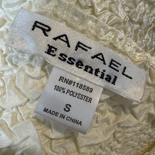 Camisa Y2K Arrugada Vintage Crema y Dorado Blusa Plisada Por Rafael XL Top - Imagen 5 de 6