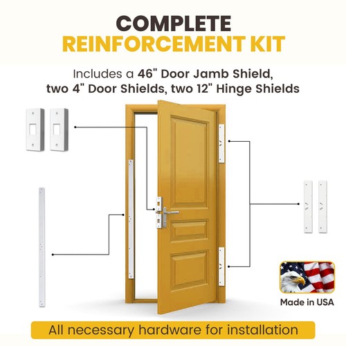 Door Armor MAX Single Door Security Kit, Door Reinforcement Set for Jamb, Fra... - Picture 3 of 7
