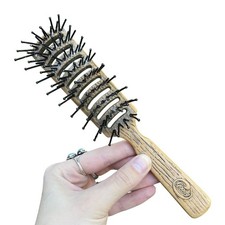 VTG USED GOODY Wood Grain 7.5" Detangle Vented Blow Dry Hair Brush, Made In USA