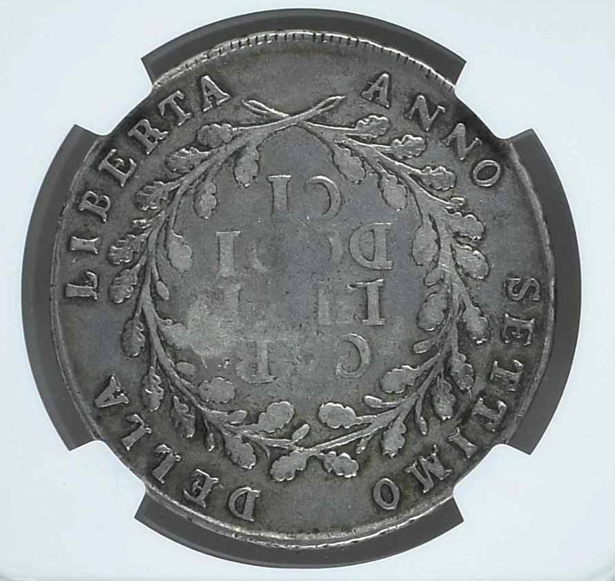1799 Italian Sates, Naples, 12 Carlini / 1 Piastra Neapolitan Dav 1410 NGC VG 10 - Image 4 of 4