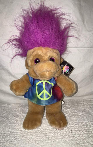 Vtg 90s Y2K NWT Peace Troll Tie Dye Plushie Nanco - Picture 1 of 5