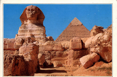 Egypt The Great Sphinx and Pyramid Postcard 1999