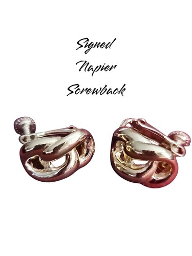 Lote de pendientes clip dorado vintage hasta ahora Avon Napier Crown Trifari - Imagen 7 de 13