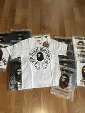 A Bathing Ape Baby Milo White Cotton Graphic Logo T-Shirt Baby Boy Lot