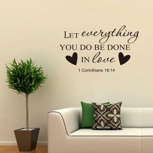 Heart Wall Sticker Living Room Stickers Home Wallpaper Bible Verse Decal - 第 2/11 張圖片