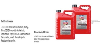 LIQUI MOLY 2x5 Liter Touring High Tech Super SHPD 15W-40 Kanister Kunststoff