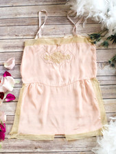 Vintage 1920s Blush Pink Silk Teddy Lingerie Shorts Combination Lace Detail Trim