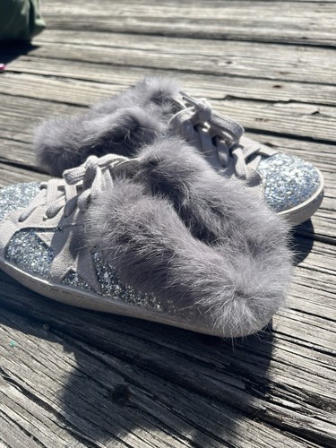 GOLDEN GOOSE DELUX BRAND SLIP ON SILVER SPARKLE WITH FUR, 6 - Picture 10 of 10