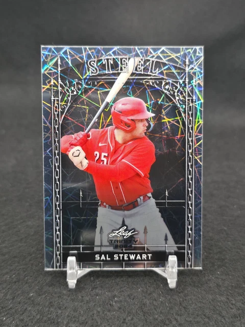 2024 Leaf Trinity #S-83 Sal Stewart Steel Lazer /290  Cincinnati Reds