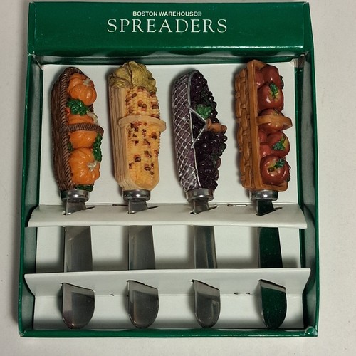 Boston Warehouse Streuer 4er Set Wurstwaren Käse Herbst Ernte Korb - Bild 2 von 7