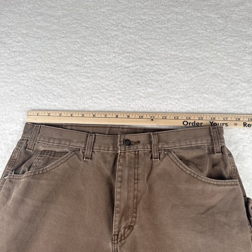 Pantalones de Carpintero Dickies Vintage 34x35 Desteñidos Marrón Envejecido Ropa de Trabajo Y2k Patín - Imagen 20 de 22