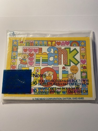 Vintage Courtney Davis Thank You Note Cards Stationary | Set of 5 Regency Mead - Picture 1 of 3