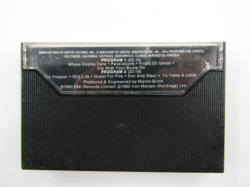 Iron Maiden Piece of Mind Cassette Tape 1983 EMI Records Heavy Metal - Picture 3 of 8