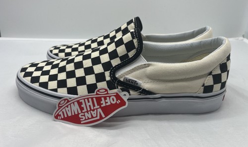 VANS Classic Slip-On Black and Cream Checkerboard Size Men 8/Women 9.5 NWT - Picture 2 of 7