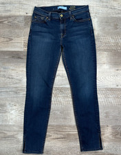 Seven For All Mankind The Ankle Skinny Jeans Women's Sz 27 Blue Slit Ankle