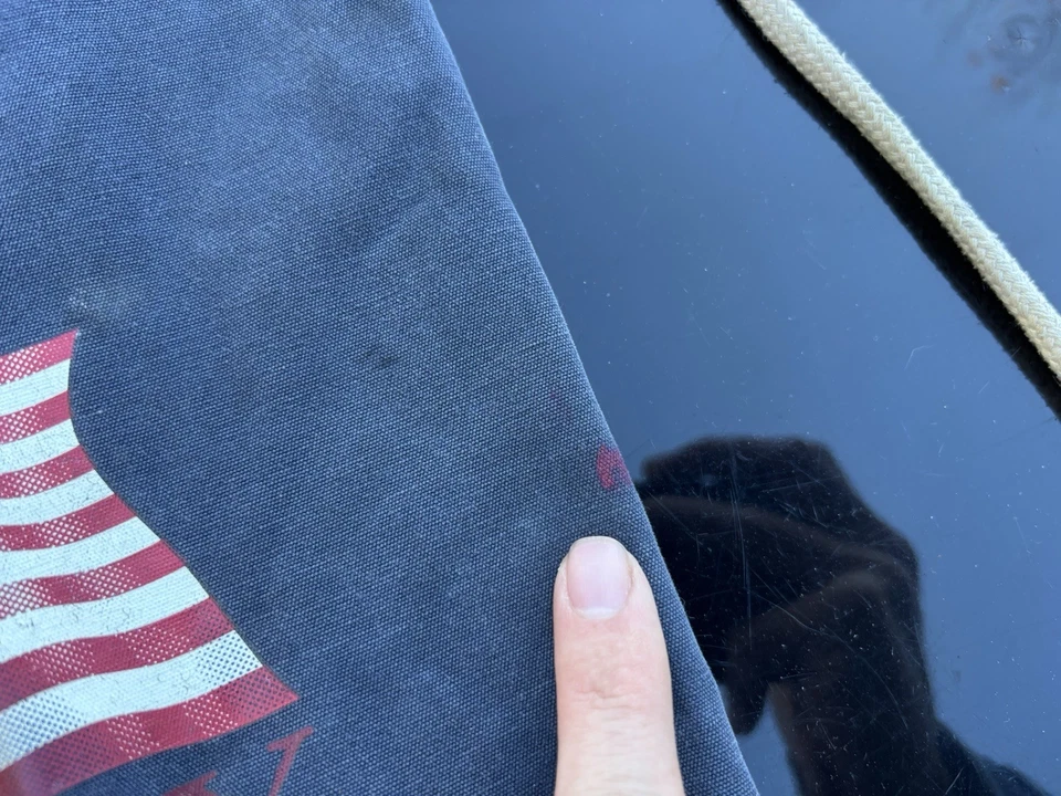 Bolso Vintage Antiguo Azul Marino con Cordón Azul 2005 Bandera Americana Freedom Tradition Preppy Foto 4 de 4