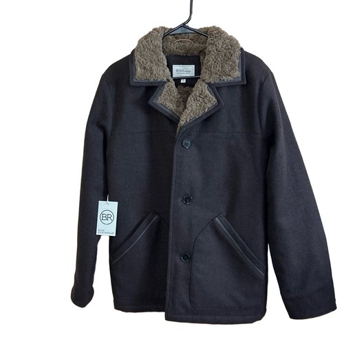 NUEVO CON ETIQUETAS AZUL RANCHWEAR Para Hombres S Marrón Oscuro Western Imitación Piel Cuello y Forro Chaqueta - Imagen 2 de 10