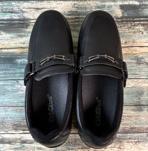 Orthofeet Loafer Shoe Womens Sz 10W Chelsea Black Leather Orthotic Wedge Comfort - Picture 5 of 11