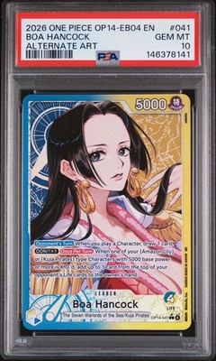 2026 ONE PIECE OP14-EB04 #041 BOA HANCOCK ALTERNATE ART LEADER PSA