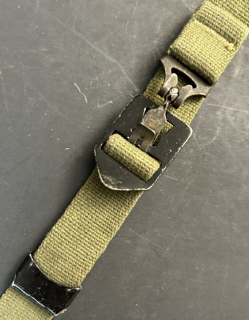 ONE Used Late WWII OD7 Ball & Catch ChinStrap set for US GI