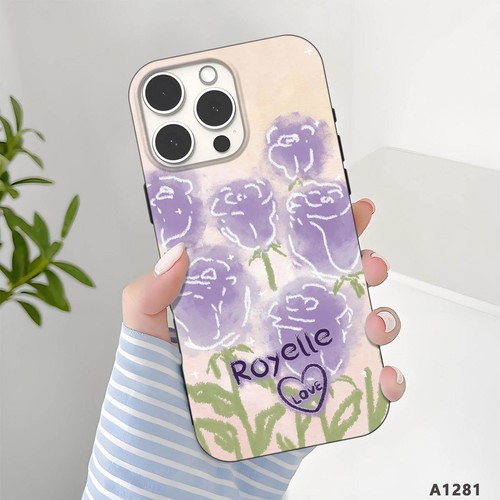 Personalisierte Handyhülle Blumen dünn Gummi für iPhone 16e 15 17 Pro Max 14 - Bild 21 von 48