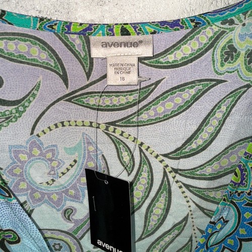 Avenue Women's Plus Size Mojito Top Green/purple 16 - Picture 6 of 9