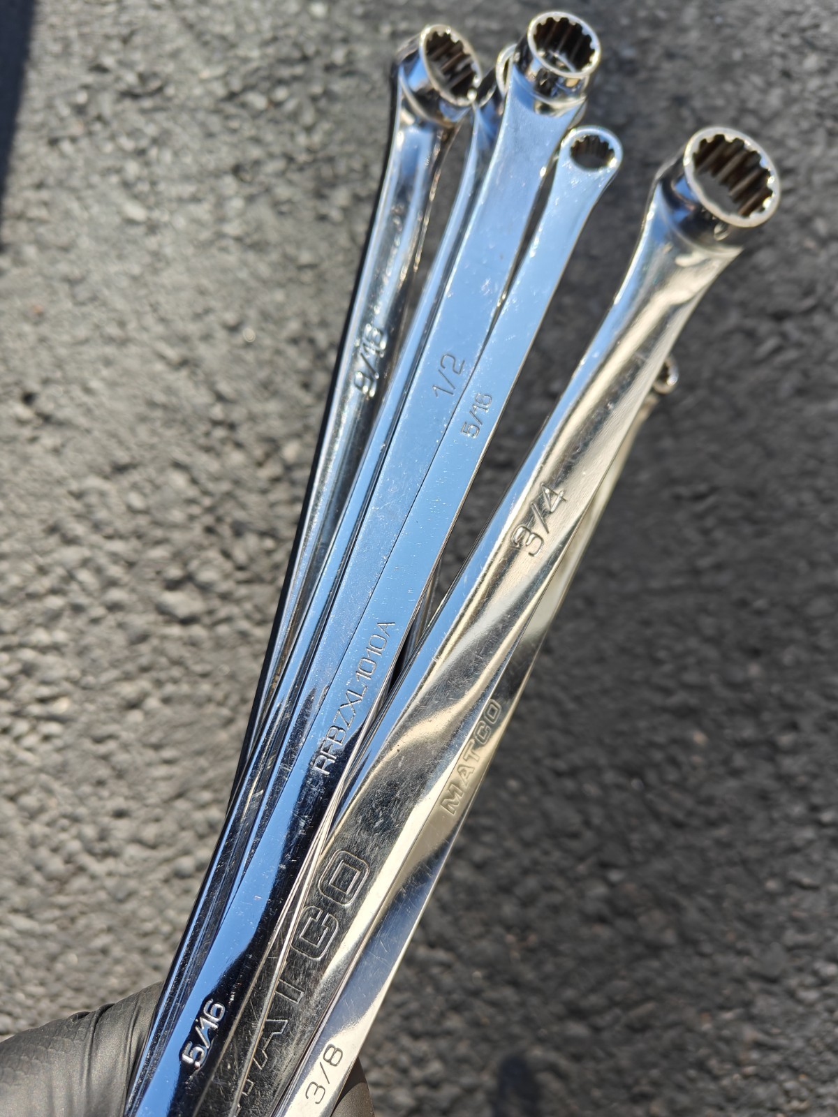 Matco Tools 8pc SAE 0° Flex Head Ratcheting Box XL Wrench Set Spline Inch