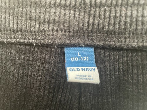 Old Navy Kids Girls Solid Black Rib-Knit Adjustable Waist Pull On Pants L 10-12 - Picture 2 of 4