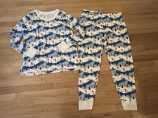 Hanna Andersson Xl Women's Pajama Set Holiday Ski Slope Cotton Unisex Long John