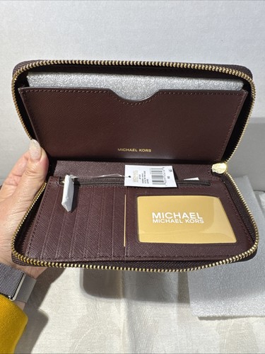 Michael Kors Jet Set Viaje Multifuncional LG Teléfono Estuche Cuero Billetera Barolo (LEER) - Imagen 3 de 8