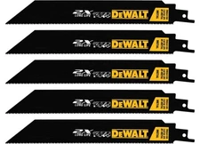 DeWalt DWA4188 8" 14 Tpi Max Long Life Metal Reciprocating Saw Blade - 5 Pack