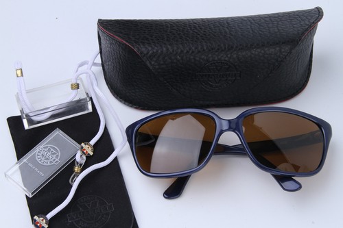 Rare Vintage Vuarnet 009 Blue Metal Sunglasses PX2000 Mineral Brown lens - Picture 1 of 5
