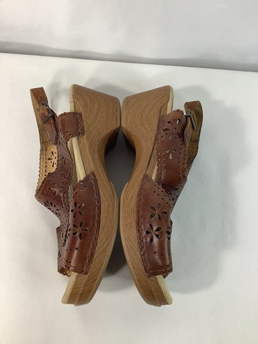 Dansko Mara Slingback Sandal Heel Women size 38 US 7.5-8 Brown Leather - Picture 4 of 7