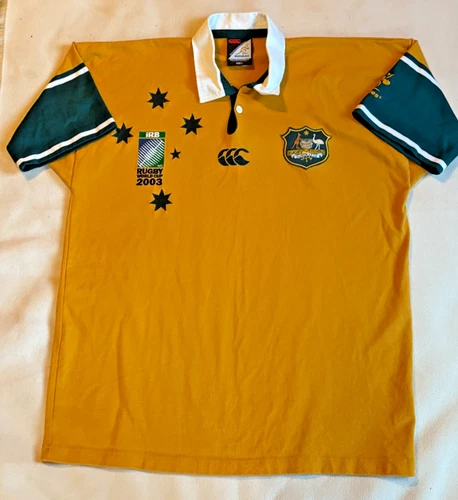 Canterbury Australia Wallabies Rugby Team Polo Shirt Men’s L 2003 World Cup VTG