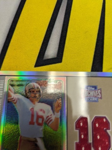 Patch card Topps Archives Joe Montana 2001 gioco indossato - Foto 3 di 6