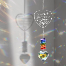 Pet Memorial Crystal Suncatcher Gifts for Loss of Dog/Cat, Window Hanging Crysta