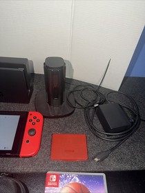 Nintendo Switch HAC-001 (-01) Neon Red & Blue 1 Game + extras Bundle Tested