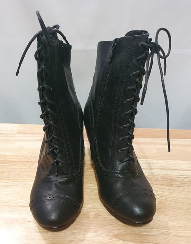 Black Ankle Boots Size 9 (03) - Picture 2 of 5